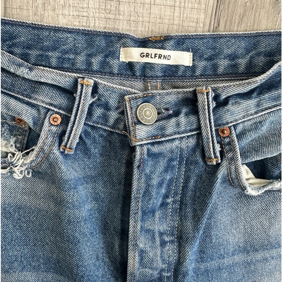 NWOT GRLFRND Karolina Ripped High Rise Straight Jeans in Ringo - Picture 6 of 10